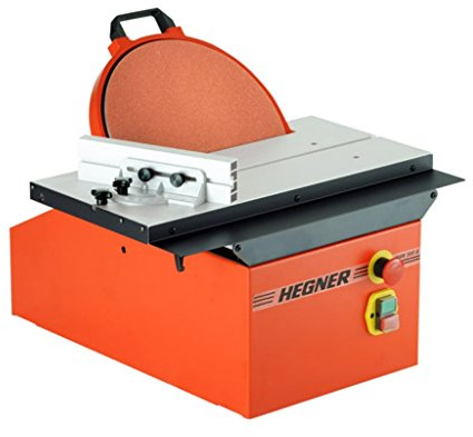 Hegner 60100000 Scheibenschleifmaschine HSM 300S (schwenkbarer Schleifkörper, Gehrungsanschlag 0-45°, mit Absaugsystem, Schleifscheiben ø 30 cm, Tischgröße 520x260 mm) 06405200