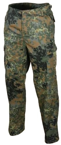Mil-Tec US Ranger Hose Typ BDU • Herren Cargohose mit 6 geräumigen Taschen • Taktische Hose mit verstellbarem Kordelzug & Gürtelschlaufen • Feldhose für Outdoor, Arbeit & Freizeit • Flecktarn, 3XL
