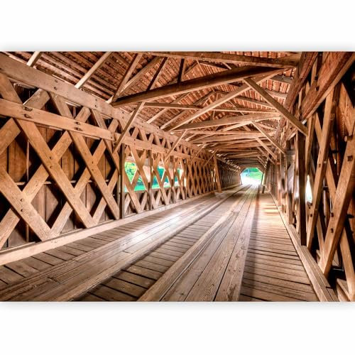 Fotomurales B&D XXL - 300x210 cm XXL Papel pintado tejido no tejido Decoración de Pared decorativos Murales moderna Diseno Fotográfico Pared Puente Madera Arquitectura d-B-0039-a-b
