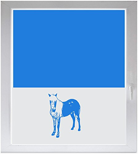 INDIGOS UG Sichtschutzfolie Glasdekorfolie Fensterfolie mit Motiv satiniert Blickdicht - w527 Pferd - Pony - 1000 mm Länge - 500 mm Höhe Viereck - selbstklebend - matt - für Fenster