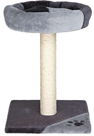 TRIXIE Katzen-Kratzbaum Tarifa, für Junge Katzen – 52 cm, grau/schwarz | Robuste Sisal-Kratzflächen und weiche Polster – bietet Kratzspaß, Spiel und entspannten Rückzug für Katzen
