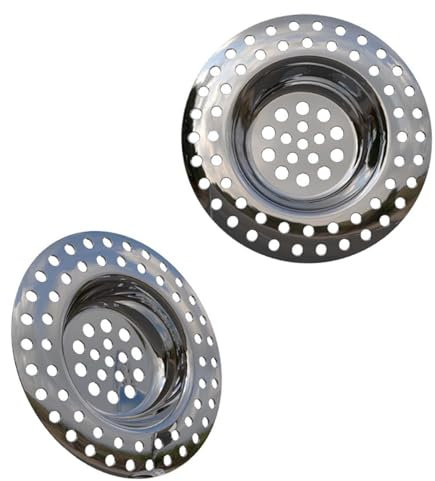 Schläfer 4397011 | Filtro per Lavandino Cucina, Scarico Lavello Fermarifiuti, Cestello Piletta, Colino in Acciaio Inox, Diametro Esterno 70mm (1 1/2), Confezione da 2 Pezzi