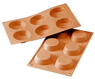 silikomart | SF016 Silikonform für TARTELLETTA Monoportionen, antihaftbeschichtet, 6 Kavitäten, Packung mit 1 Kuchenform, Ø 70 h 20 mm, Made in Italy