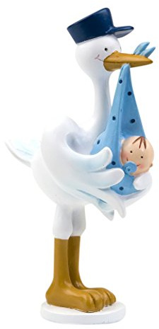 Mopec Figura de Pastel de cigueña Amorosa con Pit, Pack de 1 Unidad, Poliresina, Blanco, 0.02x12.00x20.00 cm