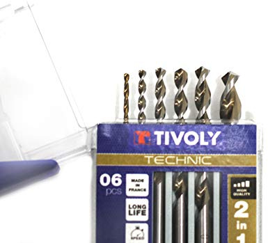 TIVOLY 10804470002 - CLIPSTER 2in1 TECHNIC Brocas 2 in 1 MADERA, METAL Ø 2-3-4-5-6-8 mm