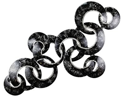 KunstLoft Wanddeko Metall | 100% HANDGEFERTIGT | 127x74x7cm | Wandbild Metall 'Verschlungen' | Abstrakte Skulpturen | Schwarz Schwarz-Weiß | Wandskulptur | Metalldeko Wand Wohnzimmer