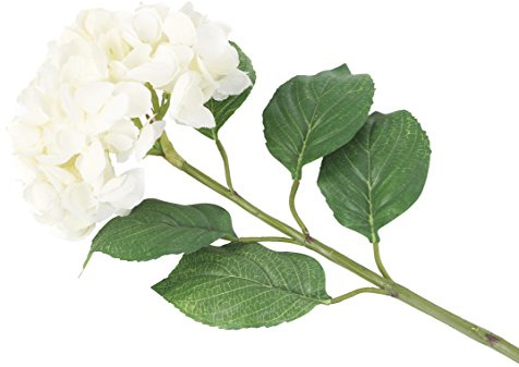 Floral Elegance Artificial 87cm Single Stem White Mophead Hydrangea Flower
