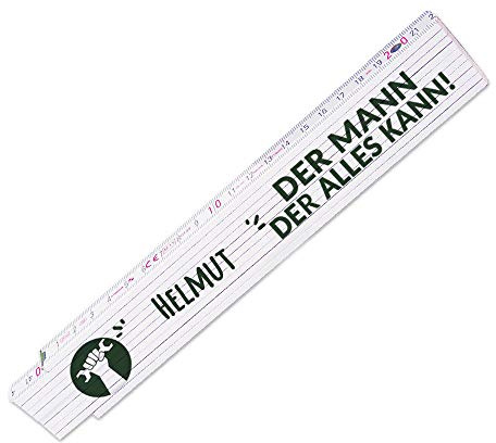 Zollstock mit Namen Helmut und schönem Motiv - Der Mann der alles kann - für Männer | Metermaß | Glieder-Maßstab mit Namen bedruckt | Viele Namen zur Auswahl