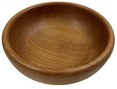 EFO Cuenco para servir de madera, cuenco de frutas decorativo, cuenco para ensalada de alimentos, cuenco de madera natural, cuenco de madera rústica, elegante, tamaño 24 cm
