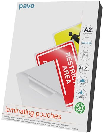 Pavo - Laminierfolien A2 2x125 mic , 50 Stück - Glänzend