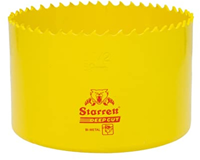Starrett Deep Cut Hole Saw - DCH0312 Heavy Duty Bi-Metal with Extra Cobalt HSS Teeth - For Metals Wood Cast Iron Fibreglass Plastic Materials - 89mm