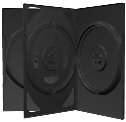 25 Custodie CD DVD 3 Fach tocco di DVD Box Nero