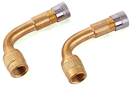 Surepromise 2X Winkelventil Aufsatzventil 90 Grad Messing Air Tire Ventilverlaengerung Eckventil Ventiladapter Winkeladapter Fuer Fahrrad Motorrad Scooter Roller Ersatz
