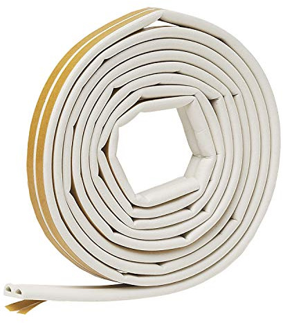 Frost King V25WA D-Section Rubber Self-Stick Weatherseal Tape, 5/16 W, 1/4 T, 17 ft L, White