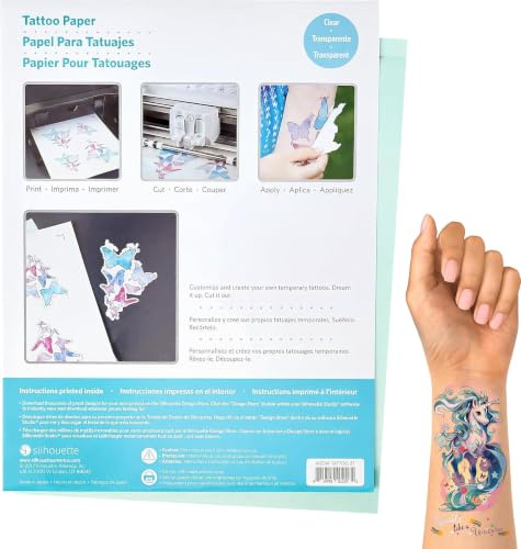 Silhouette Tattoopapier, bedruckbar für temporäre Tattoos