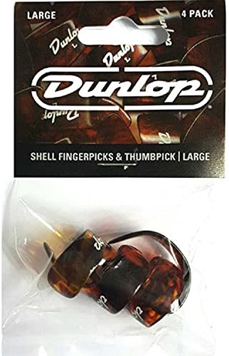 JIM DUNLOP Plektrum Daumen und Fingers, Schildpatt, Groß 4 Stück, Kunststoff
