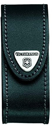 Victorinox Gürteletui Leder, Zubehör für Taschenmesser, Etui, Swiss Army Knife, Klettverschluss, Schwarz