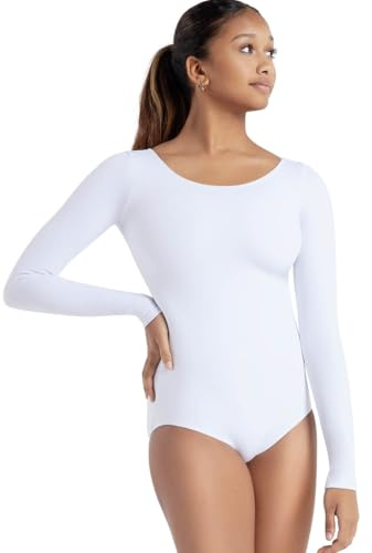 Capezio Women's Long Sleeve Leotard,White,X-Large