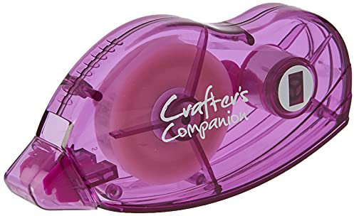 Crafter's Companion TAPEPEN Penna Nastro Adesivo Permanente Biadesivo 22 M Trasparente/Viola-Transparent/Purple, Plastic, 17.3 x 13.6 x 2.1 cm, unità