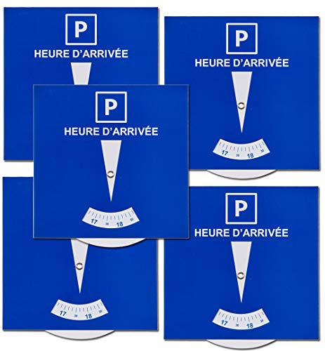 Lot de 5 disques de stationnement pour zone bleue