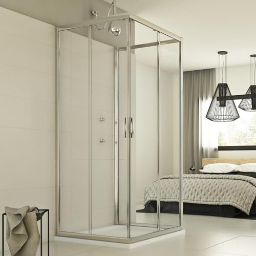 Cabine douche 3 côtés 90x90x90 CM H198 Transparent mod. Evolution Trio
