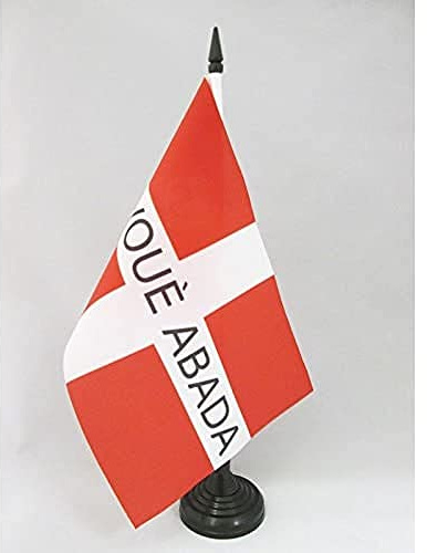 AZ FLAG Drapeau de Table Savoie Indépendantiste 21x14 cm Socle Plastique | Usage intérieur Drapeau de bureau guadeloupéen finition cousue et bords renforcés avec mât en plastique et socle en plastique