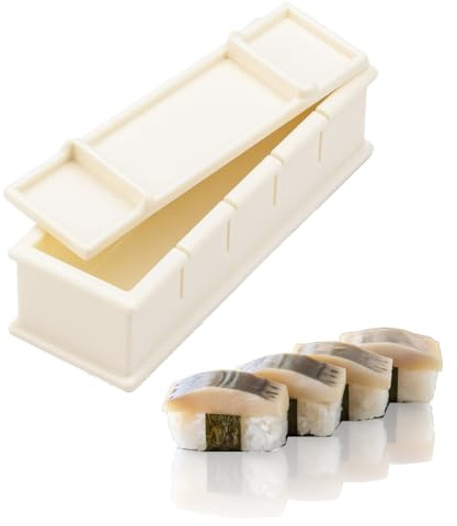 JapanBargain 3254, Japanese Sushi Press Boxed Sushi Mold Sushi Maker Rice Ball Mold Plastic Oshizushi Press Oshizushihako 5-Cuts, Made in Japan