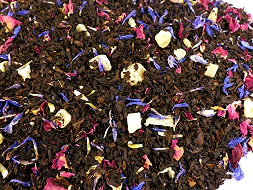 Naturideen® Black Spirit Schwarzer Tee 100g (Schwarztee verfeinert mit spritzigen Ananas- und Bergamotte-Aroma sowie leuchtenden Kornblumenblüten und Rosenblüten)