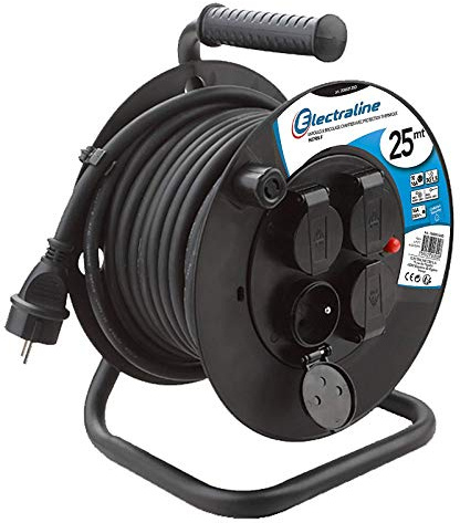Electraline 20868123d PRO-LINE carrete negro 25 m