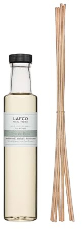 LAFCO New York Reed Diffuser Refill, Feu de Bois - 8.4 oz - Up to 4-Month Fragrance Life - Includes Natural Wood Reeds - Free of Dyes & Propellants - Made in the USA