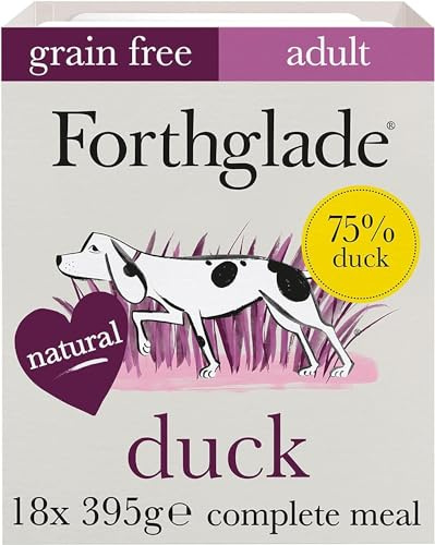 Forthglade Complete Natural Wet Dog Food - Grain Free Duck (18 x 395g) Trays - Adult Dog Food 1 Year+