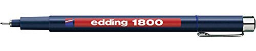 edding 1800 Präzisionsfeinschreiber - blau - 1 Stift - Linienbreite 0,25 mm - Fineliner zum präzisen Schreiben und Skizzieren - feine, metallgefasste Spitze - Lineal- und schablonengeeignet