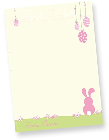 Briefpapier Ostern rosa (50 Stück) Motivpapier DIN A4, Osternpapier farbig