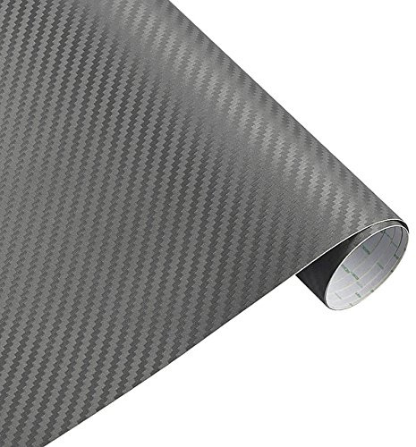 Könighaus (9,21€/m2) 4D Carbon Grau Folie 200 x 152 cm blasenfrei mit Anleitung (Autofolie)