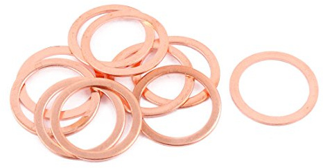 sourcing map 10Stk.26x20x1mm Flach Ring Kupfer Scheibe Dichtung Befestigung Unterlagscheibe de