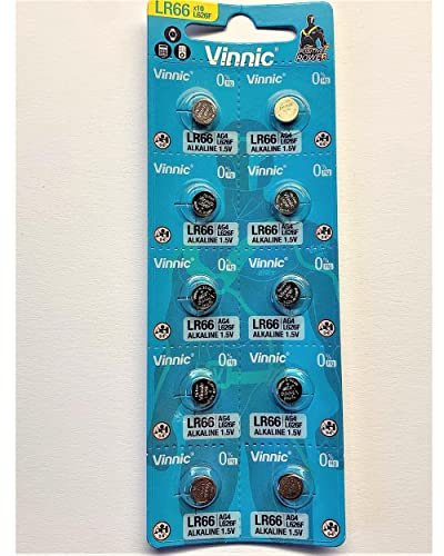 Vinnic AG4 L626 SR626 377 37 piles alcalines (paquet de 10) utilisé dans les montres, calculatrices, Jouets, lasers, horloges, thermomètres, et de nombreux autres articles électroniques.