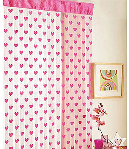 Hearts String Door Curtain - Pink