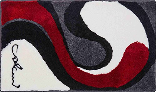 Grund COLANI Exklusiver Designer Badteppich 100% Polyacryl, ultra soft, rutschfest, ÖKO-TEX-zertifiziert, 5 Jahre Garantie, Colani 7B, Badematte 60x100 cm, grau-weiss