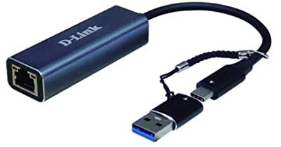 D-Link DUB-2315 USB-C/USB auf 2.5 Gigabit Ethernet Adapter (USB-C Thunderbolt 3 oder USB 3.0 auf RJ45 2.5 Gigabit LAN für PC, MacBook Pro, MacBook Air, iPad Pro, Chromebook, Surface Pro u.w.)
