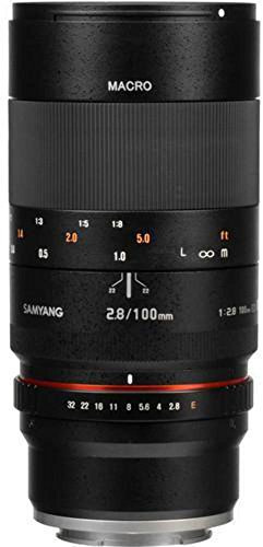 Samyang Teleobjetivo Macro de Marco Completo F2.8 ED UMC de 100 mm para cámaras réflex Digitales Canon EF