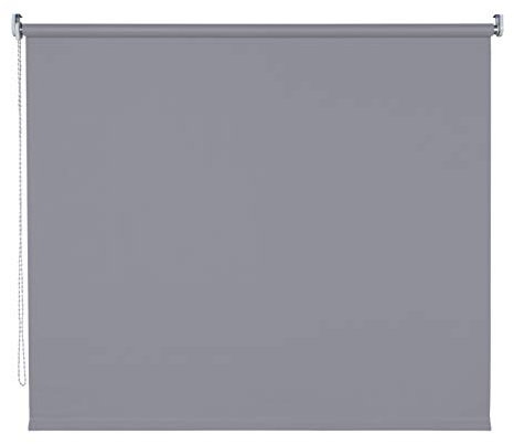 deko-raumshop Verdunkelungsrollo Kettenzugrollo Seitenzugrollo Rollo Dunkelgrau Breite 60-200 cm Raum verdunkelnd Blickdicht lichtundurchlässig Wandmontage Deckenmontage Träger Metall (200 x 180 cm)