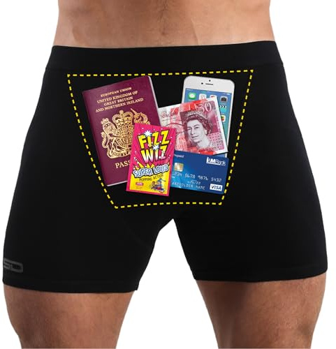 Smuggling Duds Boxer Brief Shorts - Anti Theft, Pickpocket Proof, Travel Pocket Underwear