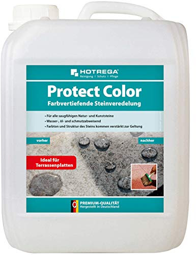 HOTREGA Protect Color 5 Liter | Farbvertiefende Steinveredelung | Für Granit, Schiefer, Beton, Terracotta | Schützt tiefenwirksam vor Fleckbildung