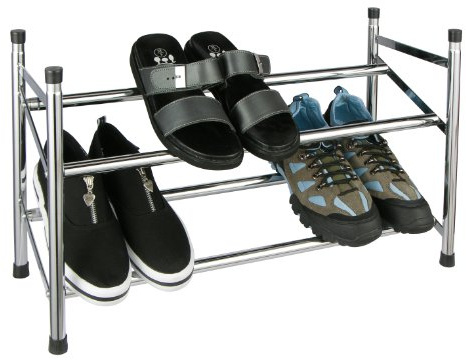 Design SCHUHREGAL mit 2 Etagen - Ausziehbar für bis zu 12 Paar Schuhe - Stapelbar und Robust