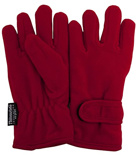 Floso® Mädchen Thinsulate Fleece Thermo-Handschuhe (9-12 Jahre) (Rot)