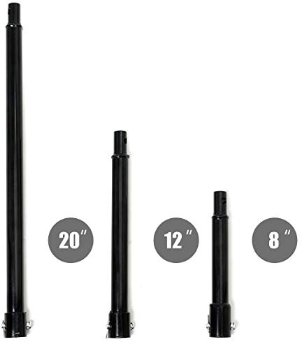 XtremepowerUS 3 Pieces Auger Extension Drill Bits (8, 12, 20 Length) Extension Earth Ice Auger Extension Set Post Hole Digger Replacement Compatible to 3/4 Shaft Post Hole Digger Replacement