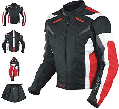 A-pro Moto CE Protections Textile Blouson Manchon Démontable Gilet Termique rouge M