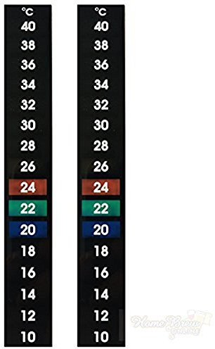 2 termómetros verticales adhesivos, con monitor de temperatura, cerveza casera, vino