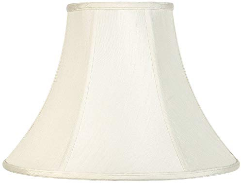 Creme Large Bell Lamp Shade 7 Top x 16 Bottom x 12 Slant x 11.5 High (Spider) Replacement with Harp and Finial - Imperial Shade
