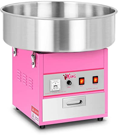 Royal Catering RCZK-1200-W Zuckerwattemaschine Cotton Candy Machine (Ø 52 cm, 1.200 W, 1 Einheit / 60 s, inkl. Zubehör) Pink